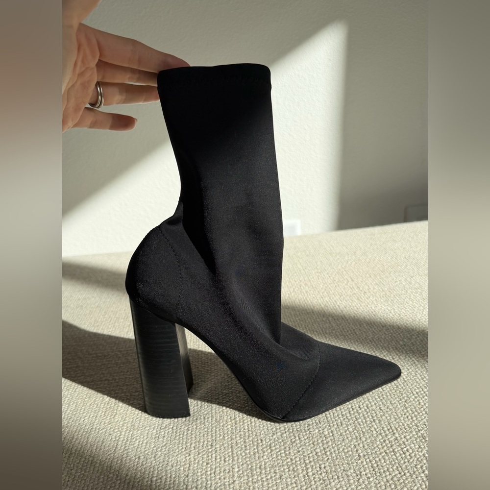 Tony Bianco Black Heeled Sock Boots